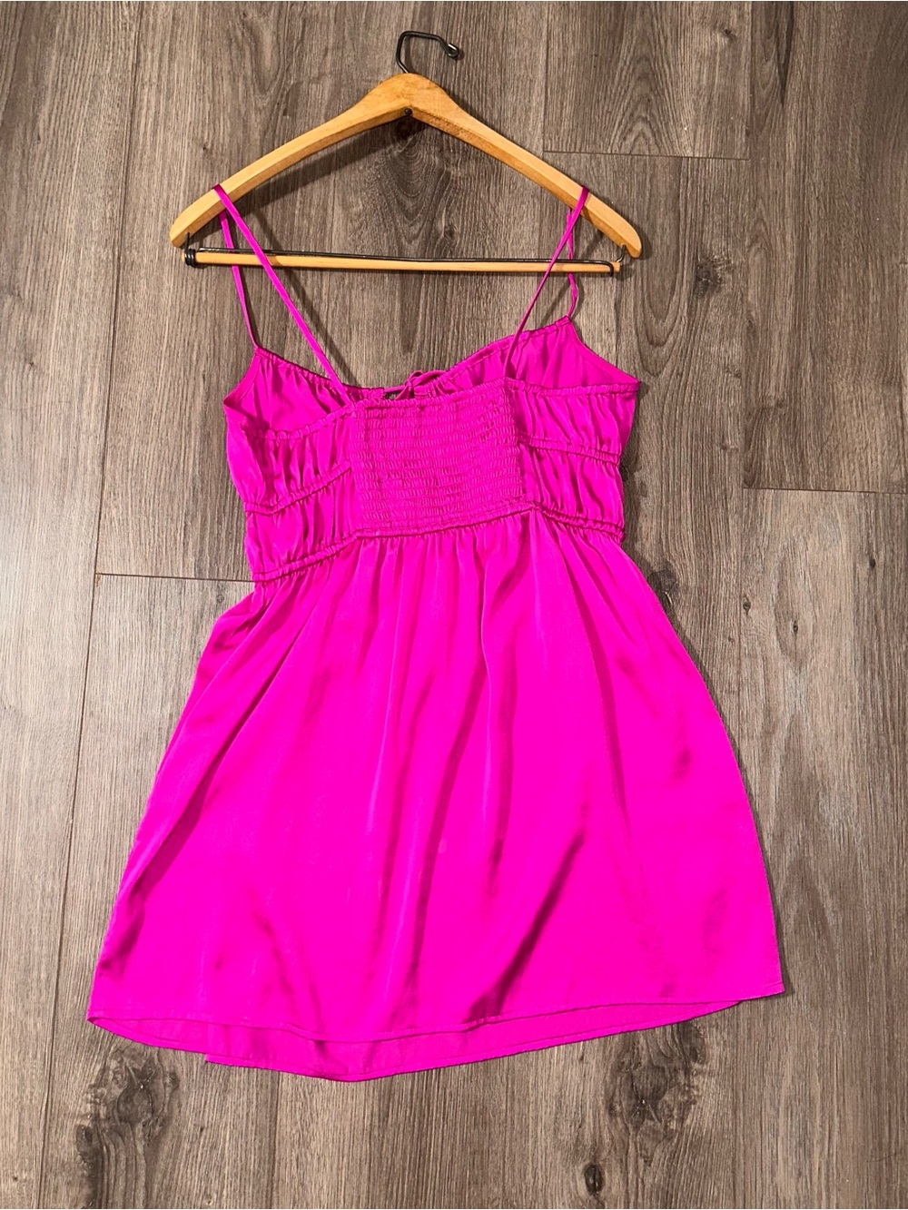 Anthropologie Dress Hot Pink Satin Mini Dress Perfect Mini Dress - Picture 4 of 6